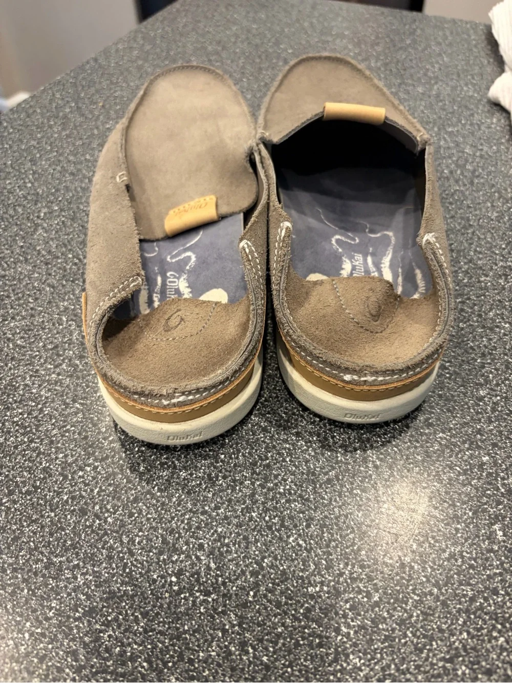 Olukai Men's Brown Suede Slip-On Loafers 8.5